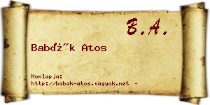Babák Atos névjegykártya